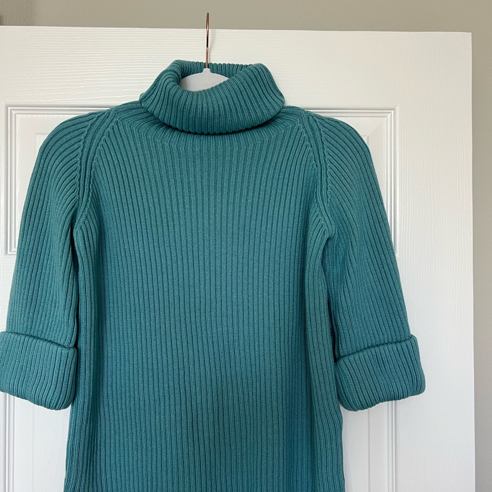 REDValentino Teal Ribbed Turtleneck Sweater (XS but runs like a M)
